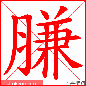 膁 的笔顺动画顺序