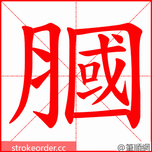 膕 的笔顺动画顺序