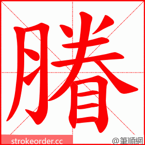 膡 的笔顺动画顺序