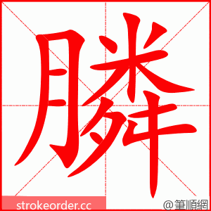 膦 的笔顺动画顺序