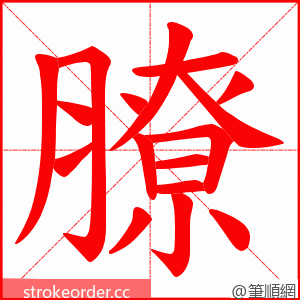 膫 的笔顺动画顺序