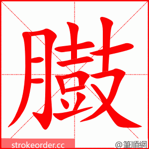 臌 的笔顺动画顺序