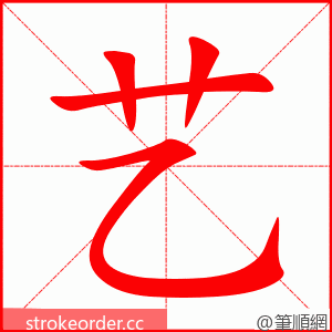 stroke order animation of 艺