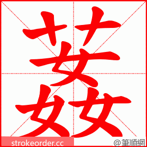 葌 的笔顺动画顺序