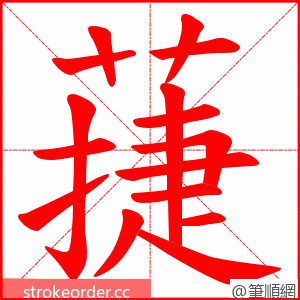 蓵 的笔顺动画顺序