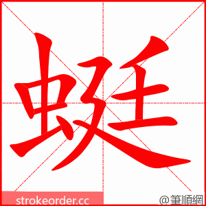 蜓 的笔顺动画顺序