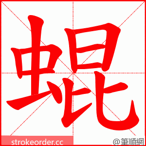 蜫 的笔顺动画顺序