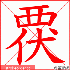 覄 的笔顺动画顺序