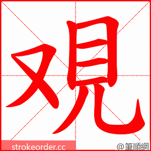 覌 的笔顺动画顺序