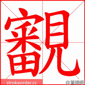 覾 的笔顺动画顺序