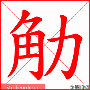 觔 的笔顺动画顺序