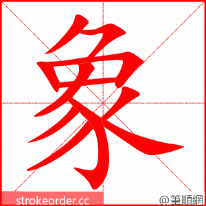 象 的笔顺动画顺序