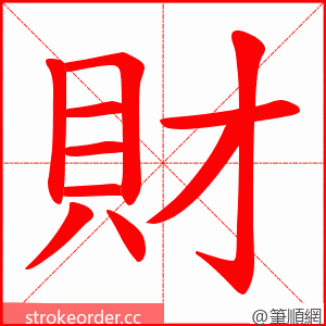 財 的笔顺动画顺序