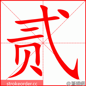 贰 的笔顺动画顺序