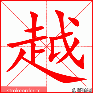 越 的笔顺动画顺序