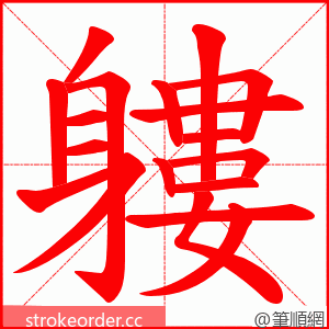 軁 的笔顺动画顺序