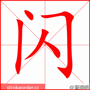 stroke order animation of 闪