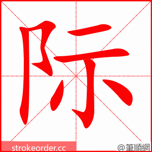 stroke order animation of 际