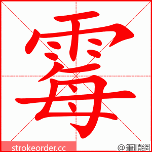 stroke order animation of 霉