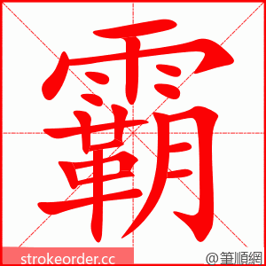 霸 的笔顺动画顺序