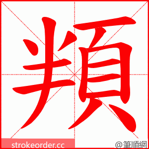 頖 的笔顺动画顺序