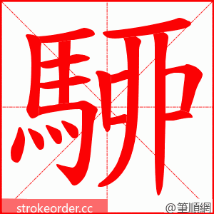 駵 的笔顺动画顺序