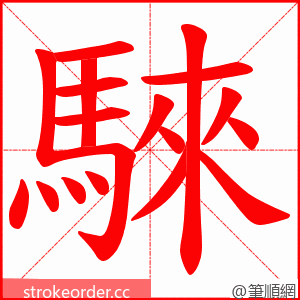 騋 的笔顺动画顺序