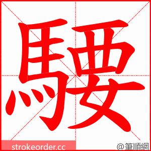 騕 的笔顺动画顺序