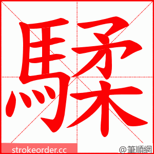 騥 的笔顺动画顺序