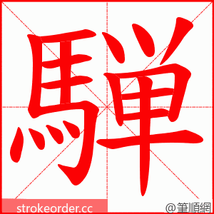 騨 的笔顺动画顺序