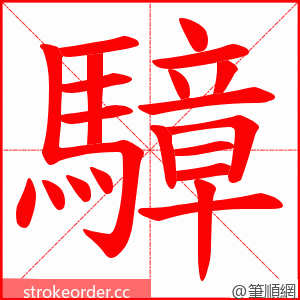 騿 的笔顺动画顺序