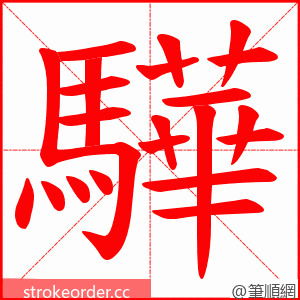 驊 的笔顺动画顺序