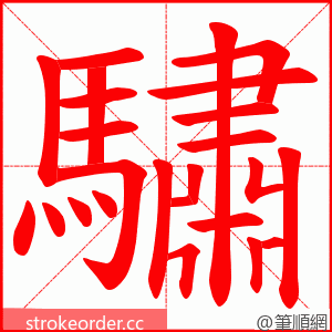 驌 的笔顺动画顺序