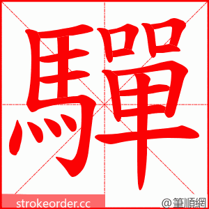 驒 的笔顺动画顺序