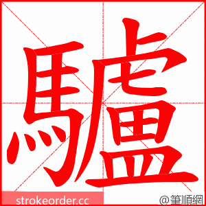 驢 的笔顺动画顺序