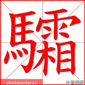 驦 的笔顺动画顺序