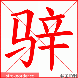 骍 的笔顺动画顺序