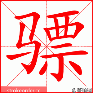 骠 的笔顺动画顺序