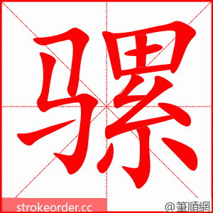 骡 的笔顺动画顺序