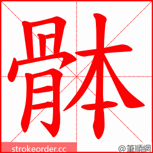 骵 的笔顺动画顺序