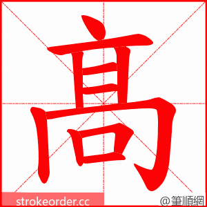 髙 的笔顺动画顺序