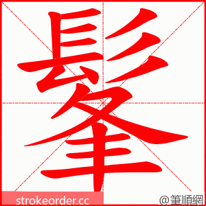 髼 的笔顺动画顺序