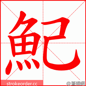 魢 的笔顺动画顺序