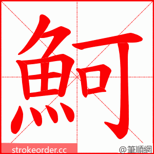 魺 的笔顺动画顺序