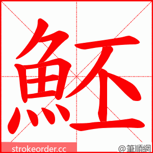 魾 的笔顺动画顺序