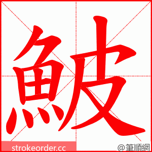 鮍 的笔顺动画顺序
