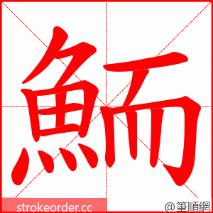 鮞 的笔顺动画顺序