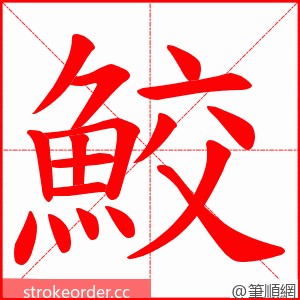 鮫 的笔顺动画顺序