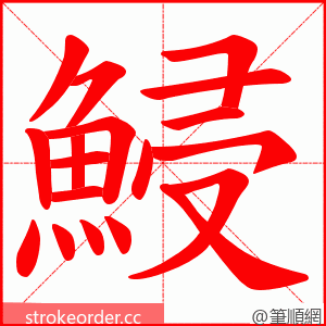 鮼 的笔顺动画顺序
