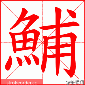 鯆 的笔顺动画顺序